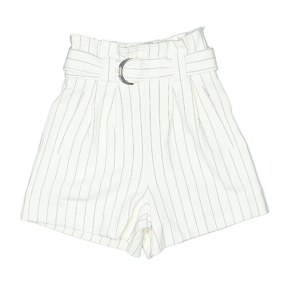 Ganni Belted Crepe High Waist Wide Leg Paperbag Shorts size 4 EU 34 - Picture 3 of 10